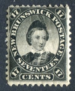 New Brunswick 1860. 17c black. MLH. SG19.