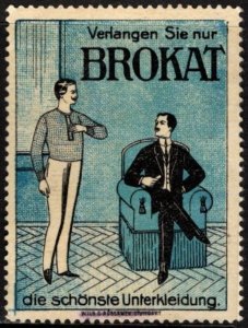 Vintage Germany Poster Stamp Just Ask For Brokat The Most Beautiful Underwear