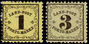 Germany - Baden Scott LJ1-LJ2 (1862) Mint H F-VF, CV $7.75