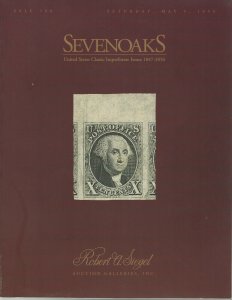 Sevenoaks, U.S. Imperf Stamps 1847-1856, Robert A. Siegel, Sale 799, May 9, 1998