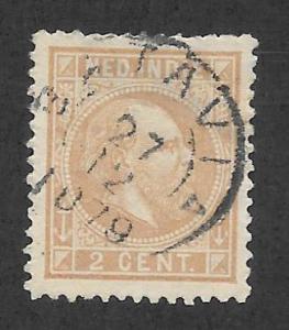 NETHERLANDS INDIES Scott #5a Used 2c King William IIl stamp 2019 CV $5.00