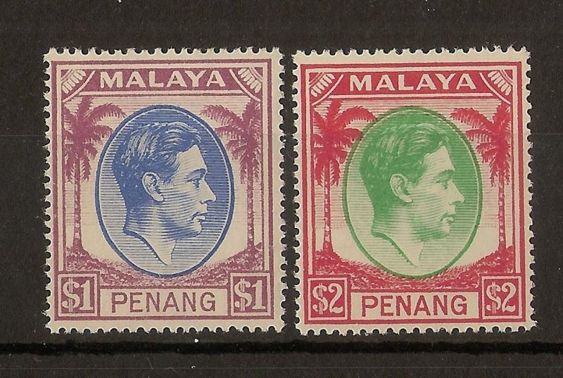 Penang 1949 $1 & $2 SG20/21 Mint Cat£43