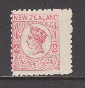 New Zealand Sc P3b MNH. 1875 ½p rose QV newspaper stamp, fresh, bright