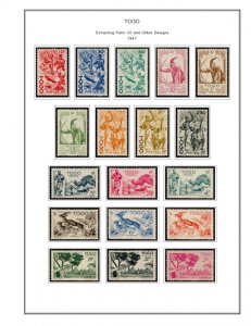 COLOR PRINTED TOGO 1897-1956 STAMP ALBUM PAGES (26 illustrated pages)