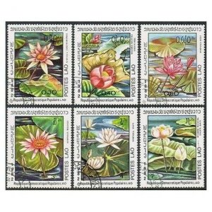 Laos 367-372,CTO.Michel 535-540. Water Lilies,1982.