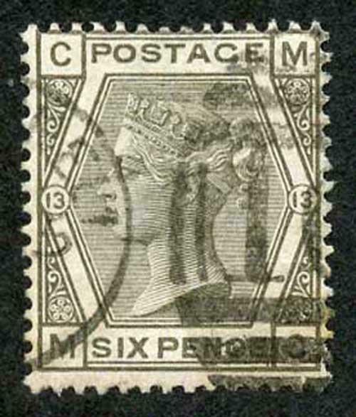 SG147 6d Grey plate 13 cat 90 pounds