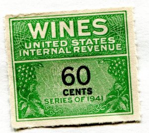 RE140  60c Internal Revenue: Wines Series of 1941 Unused