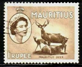 Sambar Deer, Mauritius stamp SC#262 used