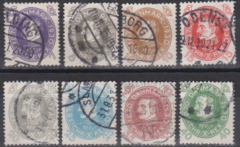 Denmark #211-6, 218-9 F-VF Used CV $53.75 (B3739)