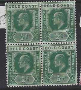 GOLD COAST (PP0105B)  KE  1/2D  SG 59A BL OF 4    MNH