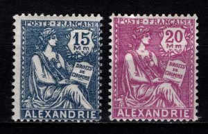 French PO in Alexandria 1927 altered key-type inscr 'Mm', Part Set ...