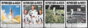 Niger 1989  Set of 4-Airmail    Space. Astronauts. Moon