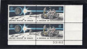 U.S.#1435b Space Achievement Decade 8c Plate Block of 4, MNH.