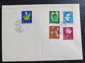 Switzerland. A postal envelope with “Pro Juventute” postage stamps from ...