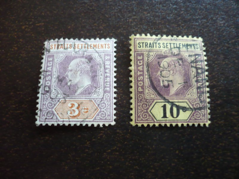 Stamps - Straits Settlements - Scott# 94,98 - Used Part Set of 2 Stamps