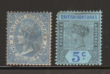 British Honduras Sc 13, 41 MOG. 1884-95, 2 w/ faults