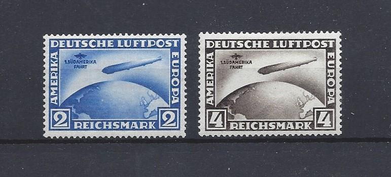 Germany, C38-C39, Graf Zeppelin Crossing Ocean Singles, **Hinged**  (LL)