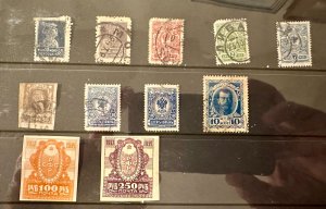 Russia, mixed group of 11 early stamps, used but in nice condition