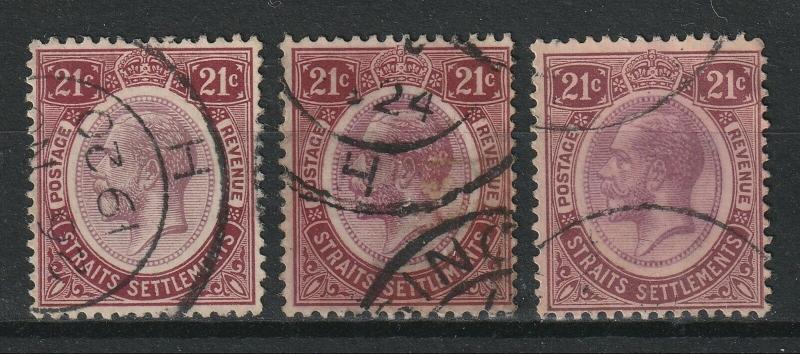 Malaya Straits Settlements 1913 KGV 21c Shades Used MCCA SG#204 M1935