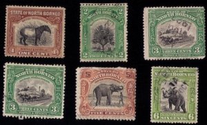 North Borneo 1925 MH & Used SET OF SIX F-VF