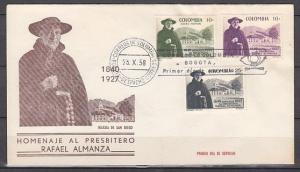 Colombia, Scott cat. 695, C313-314. Father R. Almanza issue. First day cover.