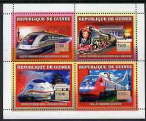 Guinea - Conakry 2006 Chinese Trains perf sheetlet contai...