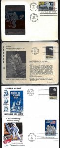 US 1969 89 SPACE 1 MOON LANDING JULY 20 1969 SARZIN METALLIC 3D CARD 2 CAPE