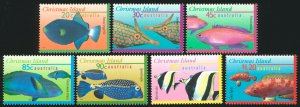 CHRISTMAS ISLAND Sc 381-87 VF/MNH 1997 Fish Issue - Complete Set