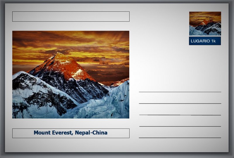 Landmarks - Mount Everest, Nepal-China postcard (glossy 6x4card) #2