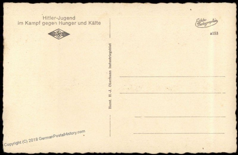 3rd Reich Germany Hitler Youth HJ RPPC Propaganda Card 84742