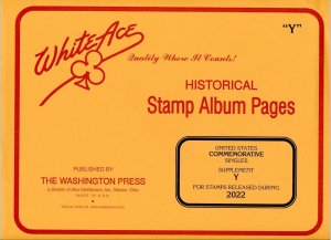 WHITE ACE 2022 UNITED STATES Commemorative Singles Stamp Album Supplement Y