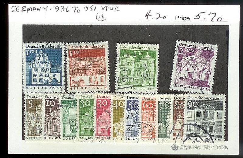 GERMANY Sc#936-951 USED SET