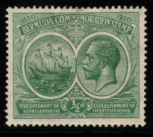 BERMUDA SG60 1920 ½d GREEN MTD MINT