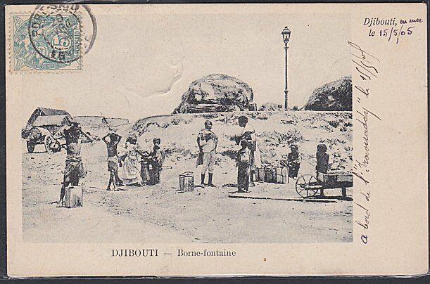 DJIBOUTI via FRENCH PO IN EGYPT 1907 postcard to France....................53679