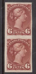 Canada #43b Mint Imperforate Pair