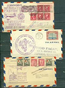 US 1931 LOT of (3) HISTORIC AIR MAIL COVERS