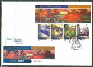 MALDIVES 2015 POST IMPRESSIONISM ROBERT PINCHON  SHEET FIRST DAY COVER