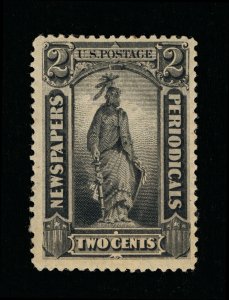 AFFORDABLE GENUINE SCOTT #PR9 F-VF MINT OG H 1875 BLACK 2¢ CBNC NEWSPAPER #15939