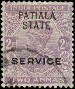 India, Convention States, Patiala Scott #O32 SG #O39 Used