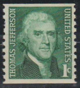 #1299, Single. Thomas Jefferson MNH .01 cent.