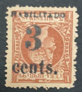 o) 1898 KING ALFONSO OVERPRINT 3c HABILITADO