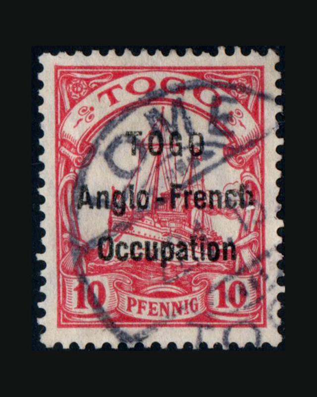 VINTAGE:TOGO GERMAN 1914 USED   SCOTT #37 $100 EST,LOT 1914H12 