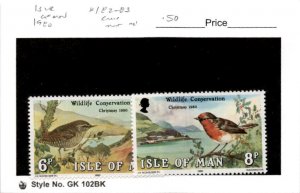 Isle of Man, Postage Stamp, #182-183 Mint NH, 1980 Birds, Christmas (AB)