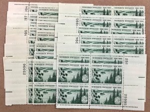 1106  Minnesota Statehood Centennial  5 MNH 3 cent Plate Blocks, FV $3.00 1958