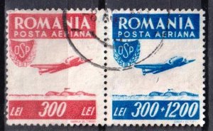 Romania 1946 Sport Aviation Mi.1005 /6 pair Used