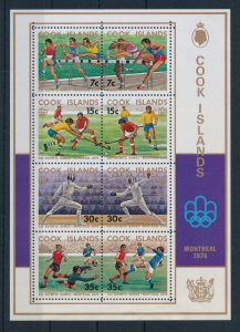 [114573] Cook Islands 1976 Olympic Games Montreal football Souvenir Sheet MNH