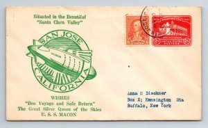 USS Macon Cover - San Jose California Best Wishes - L34814