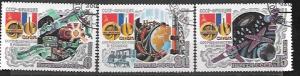 Russia #5059 - 5061 Issued 1982 Cooperative space program with France