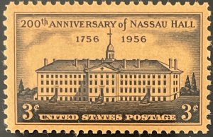 Scott #1083 1956 3¢ Nassau Hall MNH OG VF