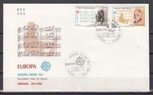 Turkey, Scott cat. 2313-2314. Europa Music Year. First Day Cover. Cat. 60.00. ^